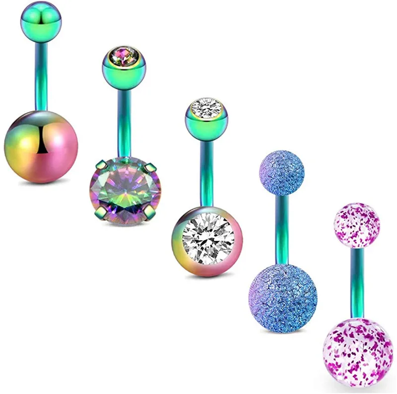 Пусковое кольцо для живота штанга пирсинга пупка женщин и девочек 14 г