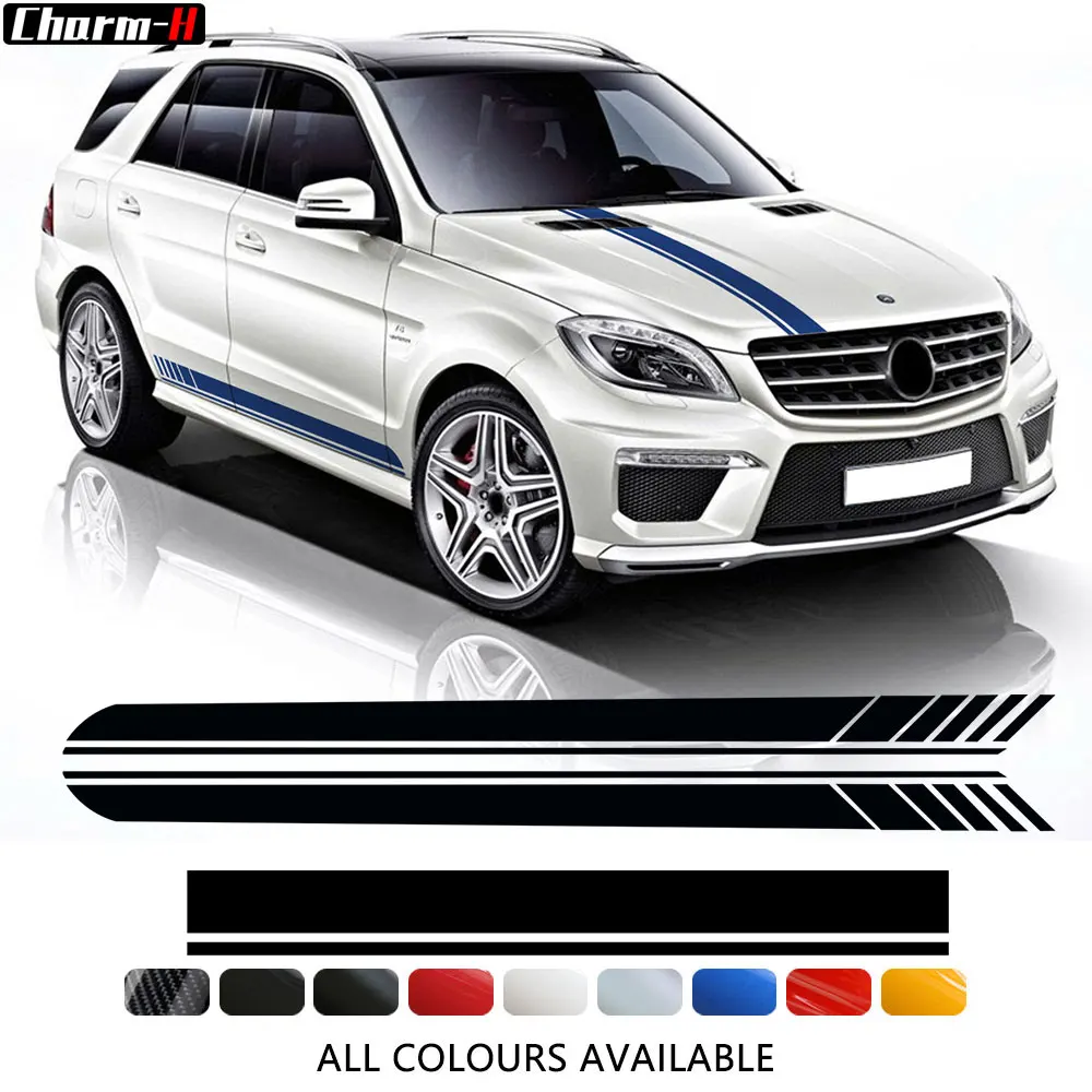 

Издание 1 AMG автомобильный Стайлинг колпачок наклейка боковая полоска юбка наклейка для Mercedes Benz ML Class W164 W166 ML320 ML350 ML55 ML63