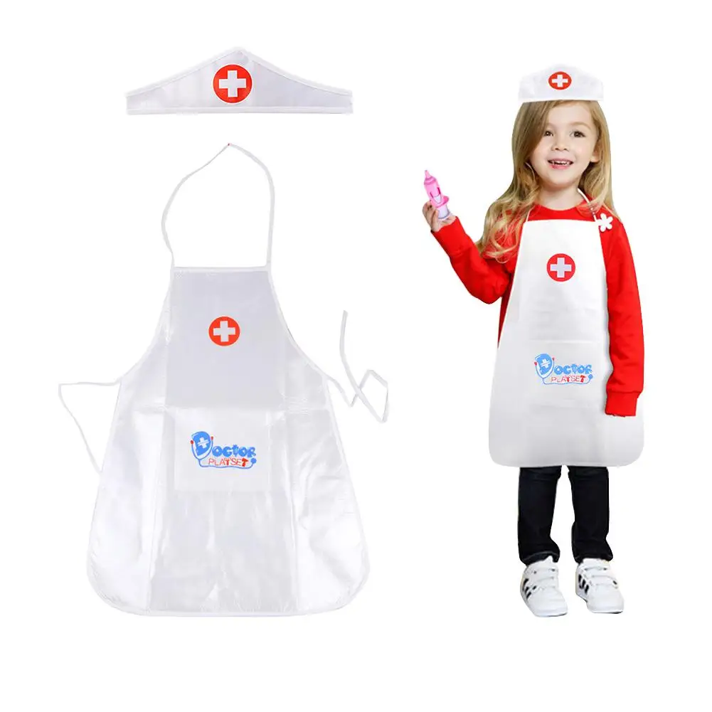 

1 Set Children's Clothing Role Play Costume Doctor's Overall White Gown Nurse Uniform Educational Doctor Toy For Kids Gift