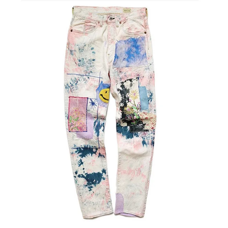 

Kapital Multi-process Destruction Denim Pants Embroidery Travisscott HighStreet Ancient Rap