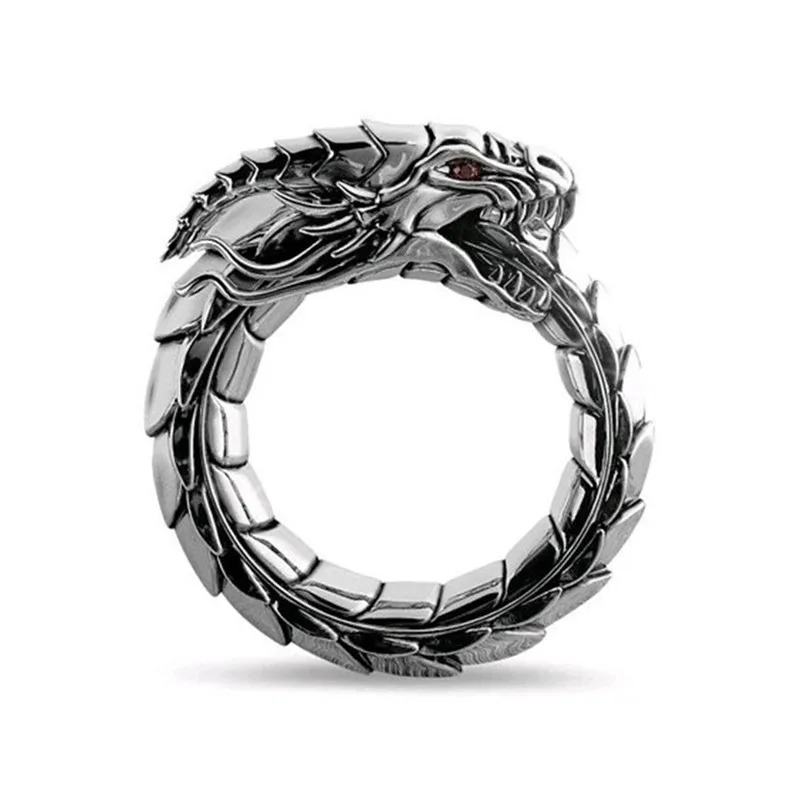 Amulet Дракон мифология животное мужское кольцо Ретро бриллиантовое ювелирные