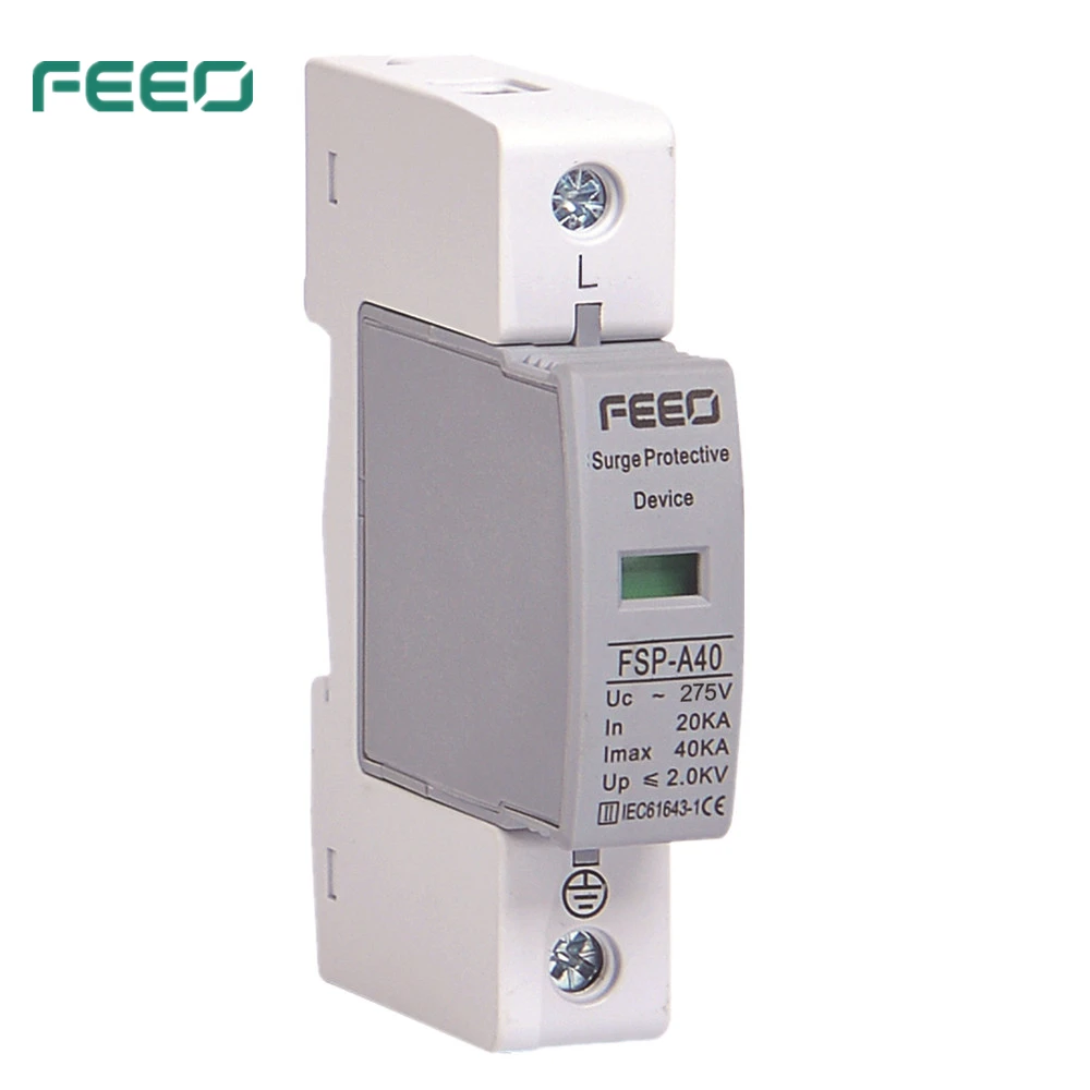 

FEEO 1P SPD AC 230V 275V Стабилизация напряжения Защита от молний Защита от перенапряжения