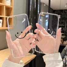For Google Pixel 5 5XL 4A 4G 4A 5G 4 4XL 3 3XL 2 2XL Simple Smile Clear Phone Case Transparent Soft Silicone Cover Cartoon Coque
