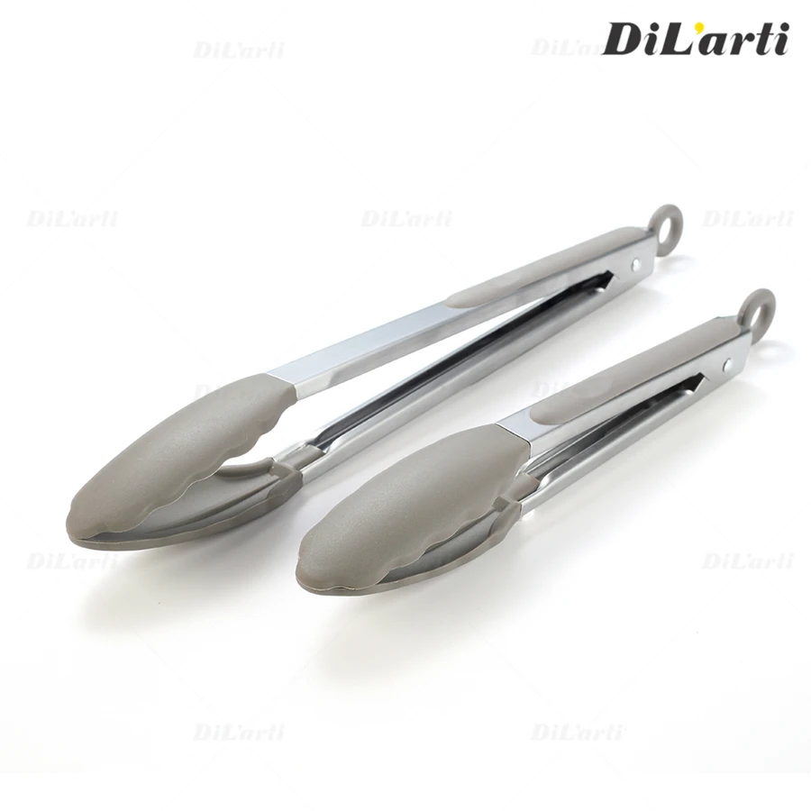 Силиконовые щипцы для еды кухонные Нескользящие клещи из нержавеющей стали