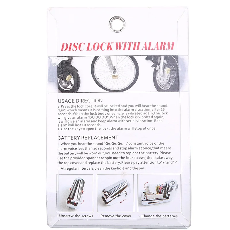 

POSSBAY Motorcycle Scooter Wheel Disc Brake Lock Anti thieft Alarm Lock Security Protection Bicycle Wheel Disc Brake Alarm