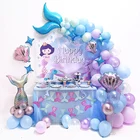 Набор воздушных шаров с хвостом Русалочки, украшение для дня рождения маленькой Русалочки, для девочек на 1-й день рождения