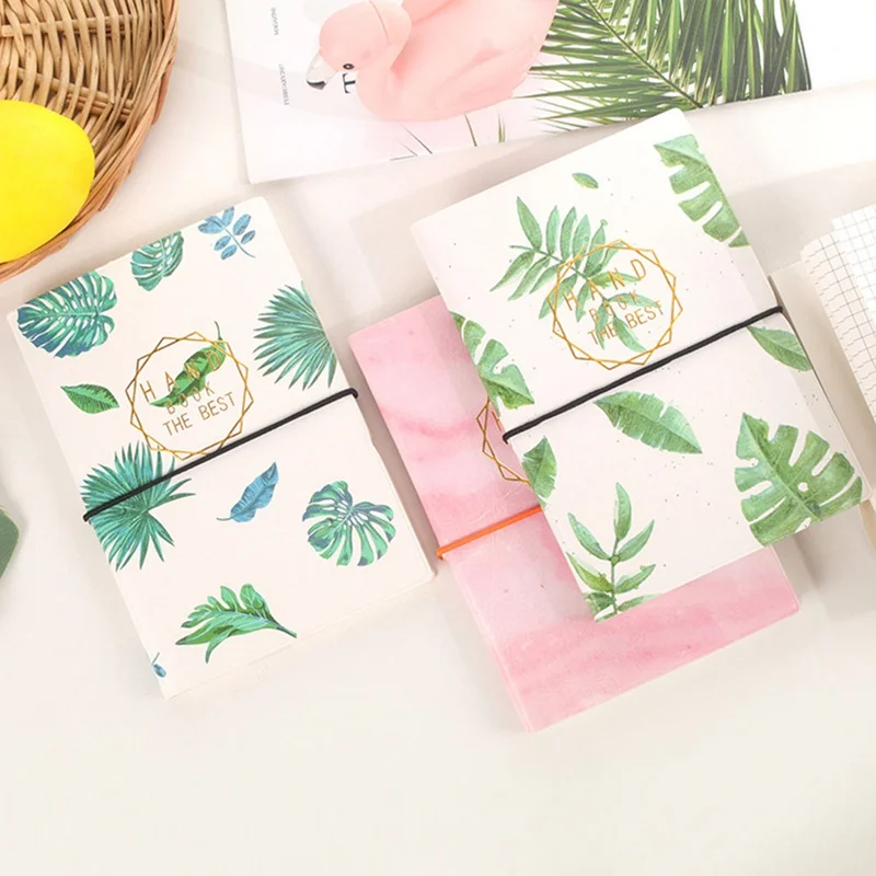 Fashion Simple Notebook Strap Notepad Kawaii Square Grid Blank Page Magazine Student Daily Plan Gift