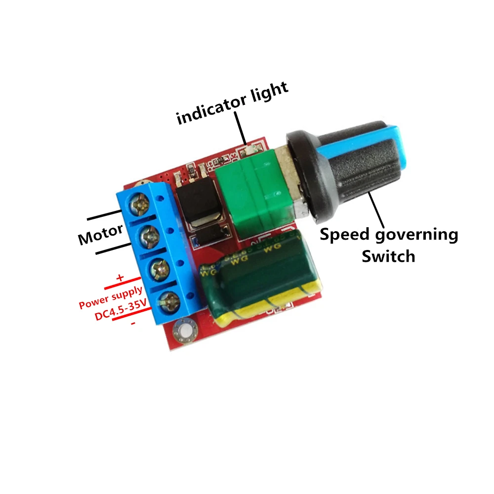 

5A 90W PWM 12V DC Motor Speed Controller Module DC-DC 4.5V-35V Adjustable Speed Regulator Control Governor Switch 24V