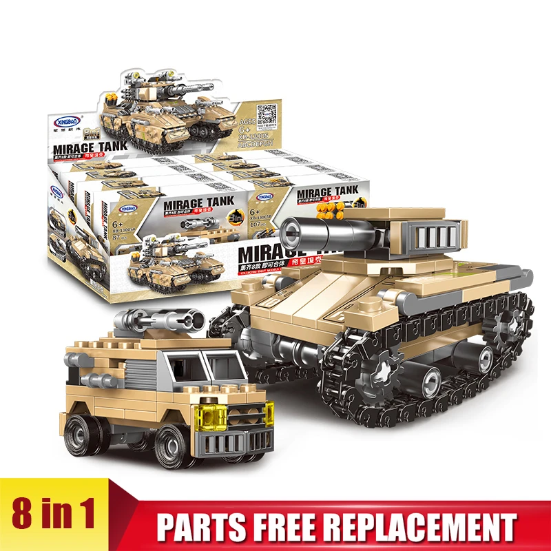 8 в 1 строительные блоки Императорского бак игрушки 1028 шт. военного танка ракета