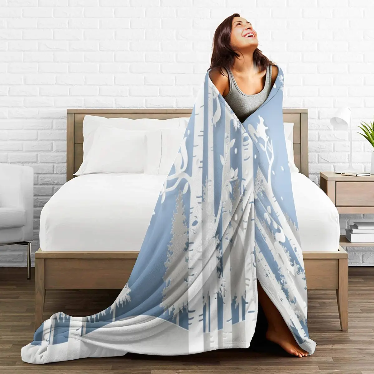 

Unique Blanket to Family Friends Winter Season With The Squirrel Paper Art Durable Super Soft Comfortable for Home Gift Blanket