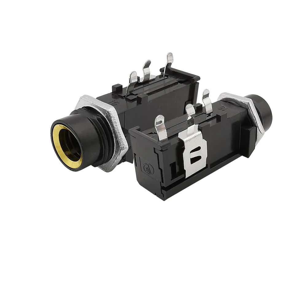 

10 шт./лот 6,35 мм моно гнездо печатная плата Панельное крепление микрофон динамик гнездо 1/4 дюйма 6,35 моно разъем шасси аудио разъем