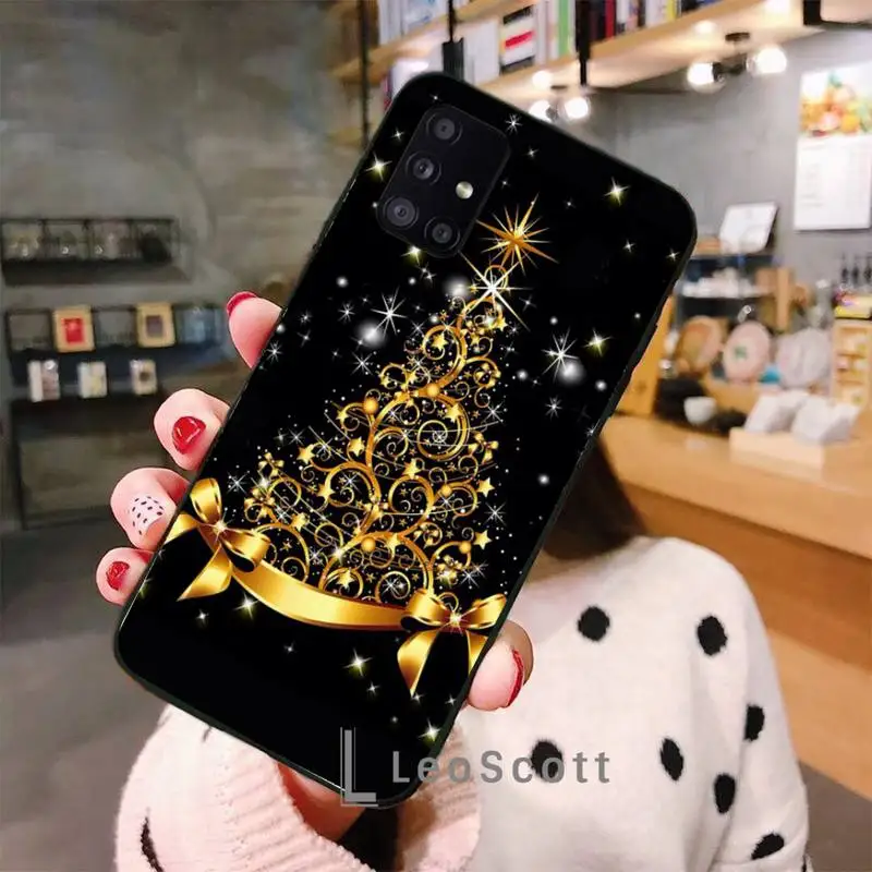 

Marry Christmas Holiday Tree New Year Phone Case For Samsung A32 A51 A52 A71 A50 A12 A21S S10 S20 S21 Plus Fe Ultra