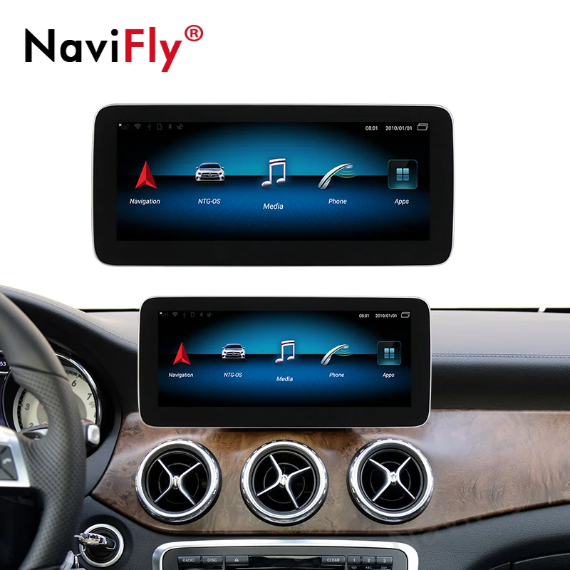 NaviFly Автомобильный мультимедийный плеер для Mercedes benz A/CLA/GLA класс X156 2013- NTG 4,5 Android 9,0 авто gps навигация wifi ips