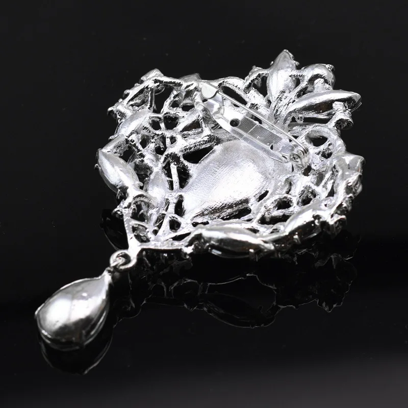 Высококачественная брошь для невесты блестящая стеклянная стразы цветок