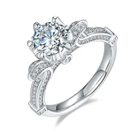 classic 100 925 sterling silver created 1ct d color moissanite engagement rings for women wedding party fine jewelry wholesale