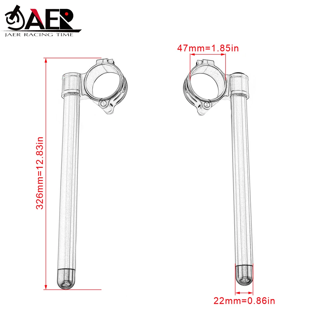 

CNC Motorcycle Handlebar Clip Ons 47MM Clamp for Yamaha R3 R15 V3 2019-2020 Clip On Fork Handle Bar Fork Tube Cafe Racer