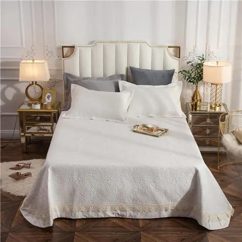 5 New 1pc 245x245cm and 245x265cm gray white cotton Bedspread and 2pcs pillowcase blanket Duvet Quilt bed cover - Цвет: 5