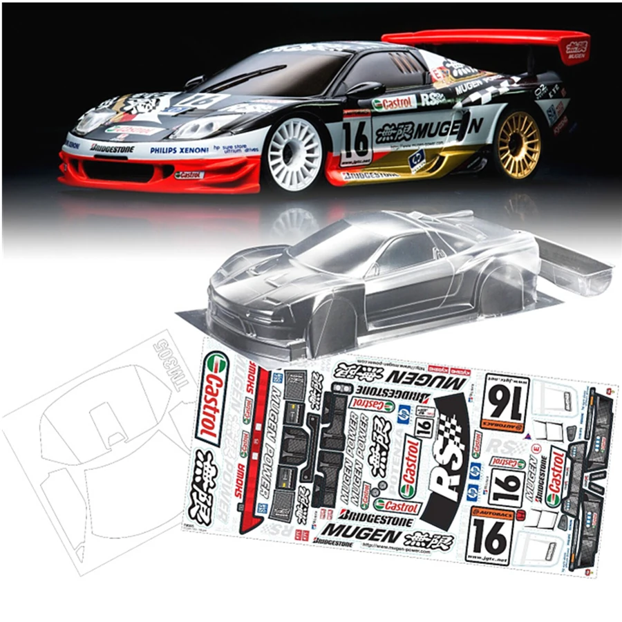 Team C NSX Rc Дрифт Игрушечная модель автомобиля 225 мм прозрачный корпус с красочной