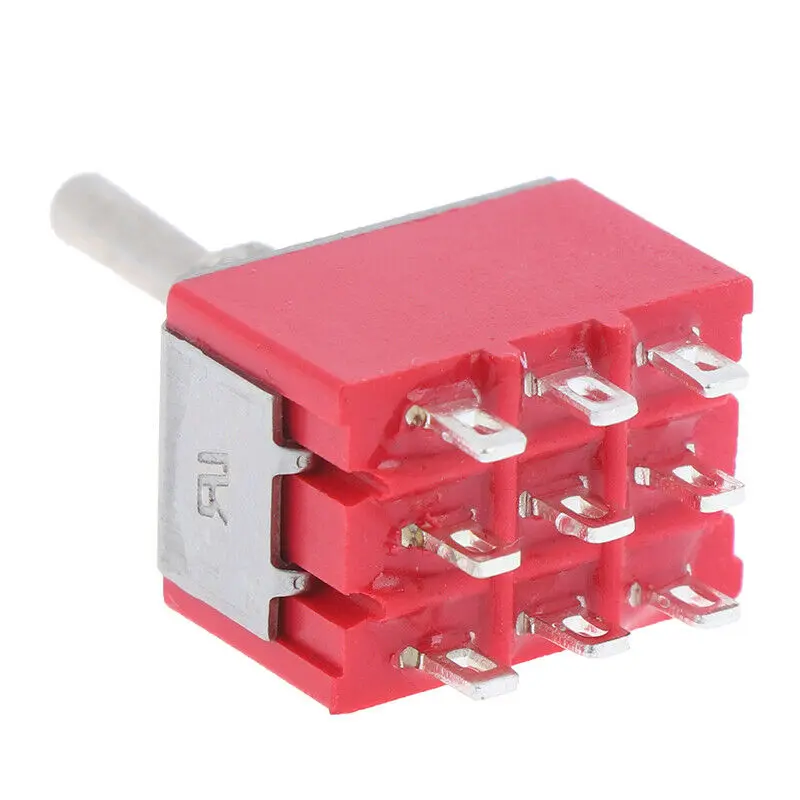 Новинка 5 шт. мини рычажный переключатель SPDT 9 PIN 3PDT ON-2 Позиция 250V 2A 125V 5A красный