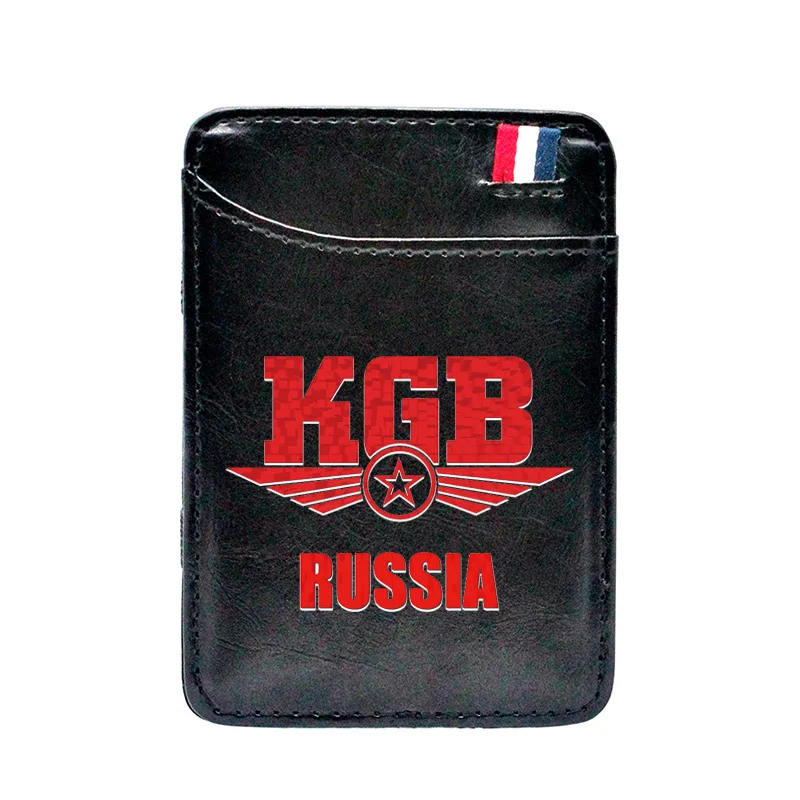 

Classic Fashion Russia KGB Leather Magic Wallets Vintage Men Women Short Mini Money Clips Purse Card Holder