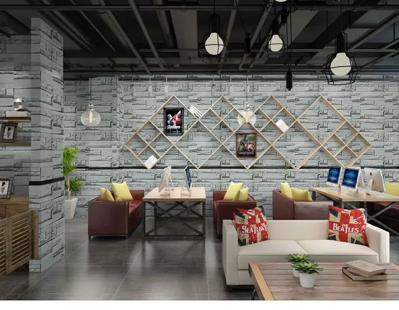 

Pvc Brick pattern wallpaper Bedroom Decor Wall Decoration Northern Europe Self Adhesive Wallpaper RollKitchen Oil Proof Stickers