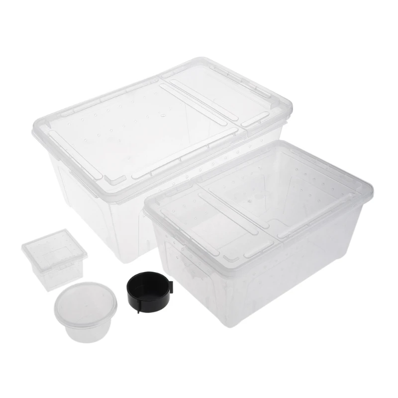 Transparent Plastic Box Insect Reptile Transport Breeding Live Food Feeding for Lizards Tortoise Spider Beetle House | Дом и сад