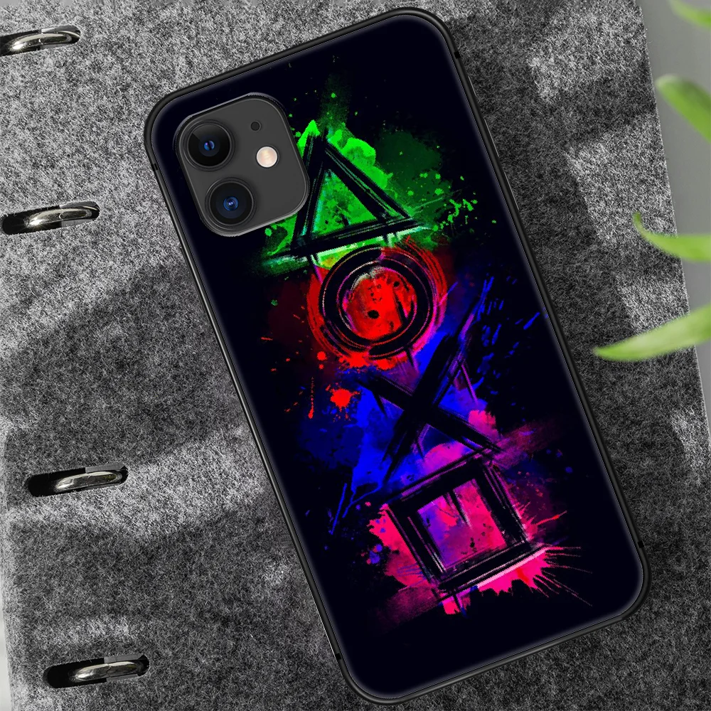 

PlayStation ps Phone Case Cover Hull For iphone 5 5s se 2020 6 6s 7 8 12 mini plus X XS XR 11 PRO MAX black Hoesjes Silicone