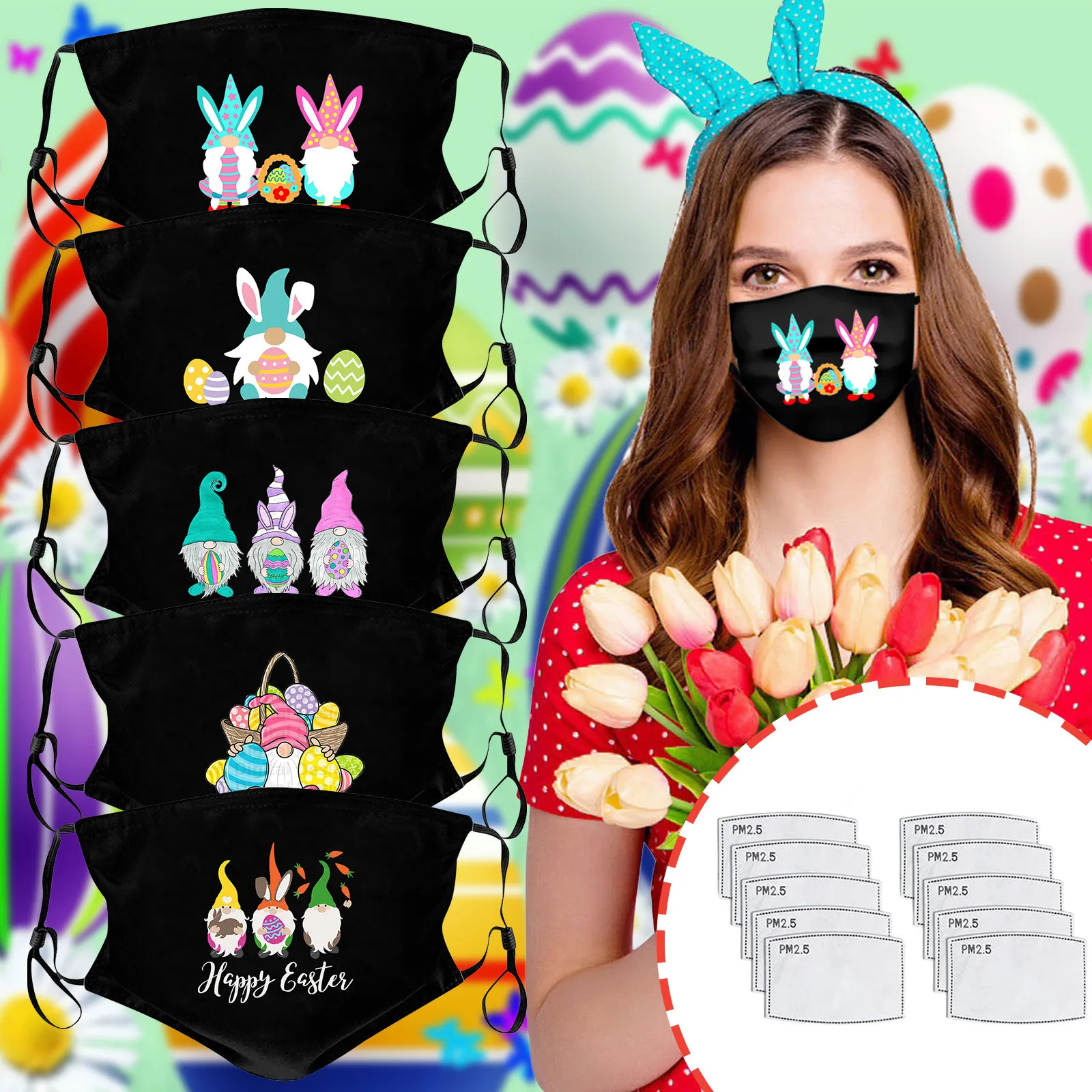 Хлопковая маска для лица мужчин и женщин моющаяся многоразовая Пылезащитная