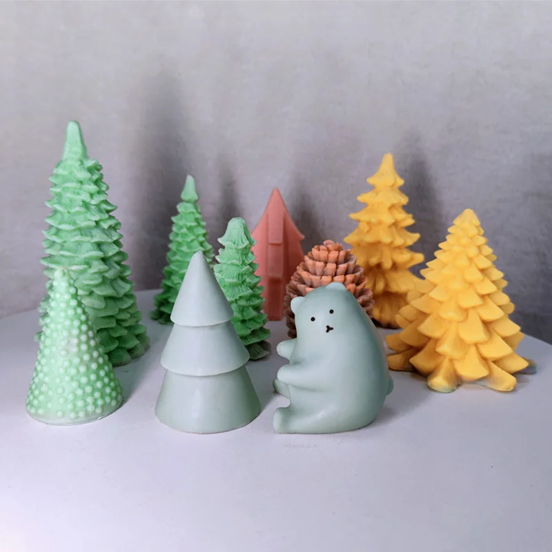 

Christmas Series Aromatherapy Candle Silicone Mold Christmas Tree Handmade DIY Santa Claus Elk Resin Plaster Home Decoration