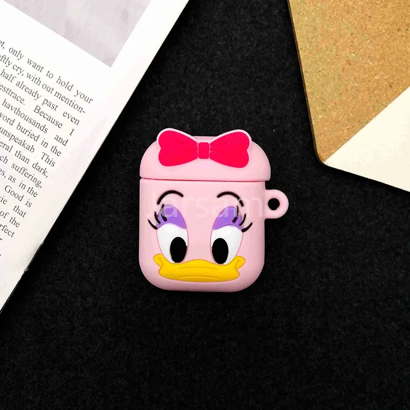 Girl Duck Мультяшный для airpod беспроводной Чехол для наушников для Apple AirPods 2 Силиконовый чехол для зарядки наушников Защитный чехол для AirPods - Цвет: Girl Duck
