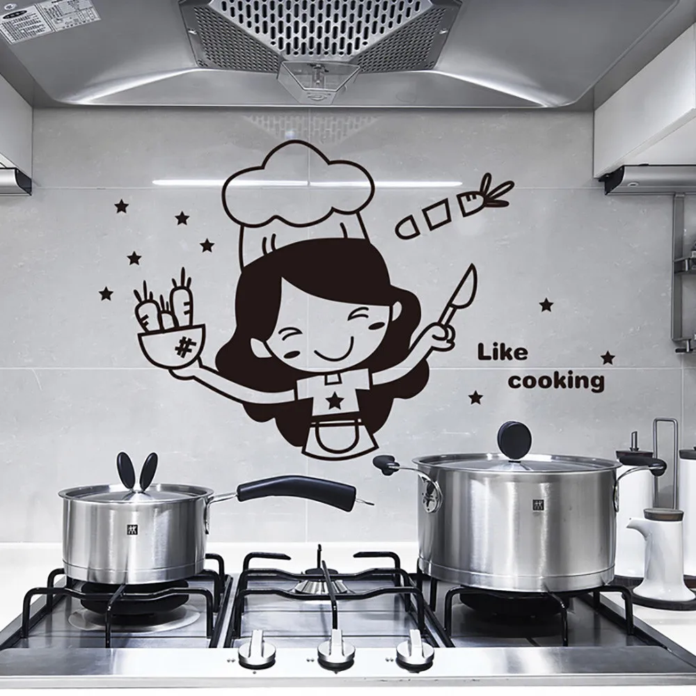 

Kitchen Light Switch Sticker Cute Cook Vinyl Wall Decal Home Decor environmental protection, waterproof Kitchen art wall decal