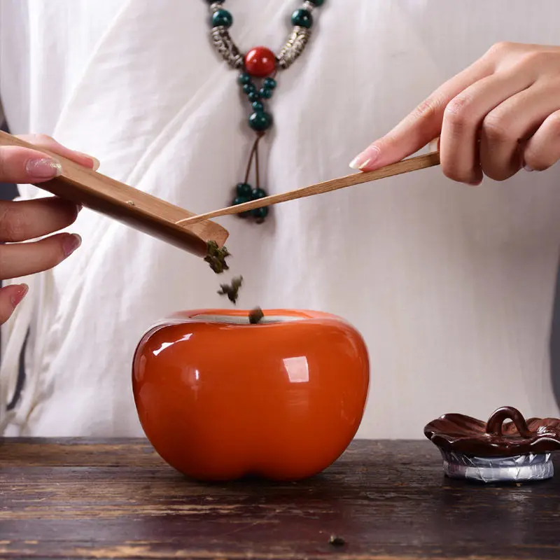 Pumpkin Shape Porcelain Storage Box Halloween Decor Candy Sealed Cans Food Package Container Kitchen Jar Tea Tank | Дом и сад