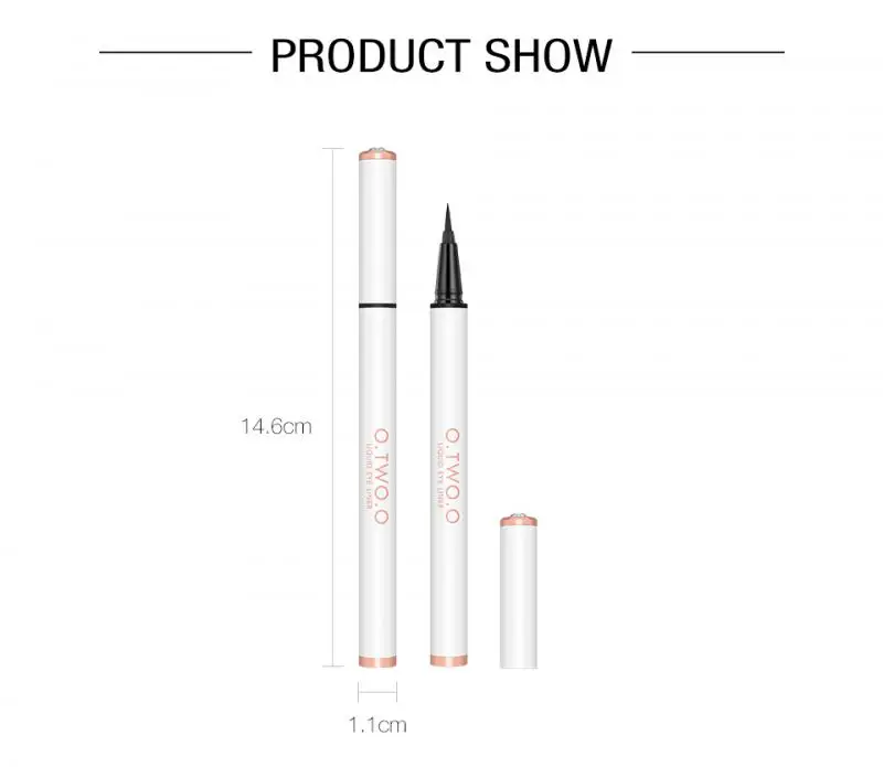 

O.TOW.O Black Natural Long Lasting Liquid Eyeliner Pen Waterproof Not-blooming Quick Drying Eyeliner Pencil Not Blooming