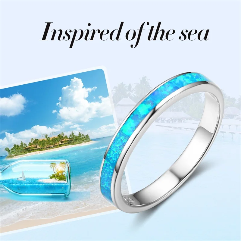 JoyceJelly Мода 925 стерлингового серебра женское кольцо Аквамарин драгоценный камень