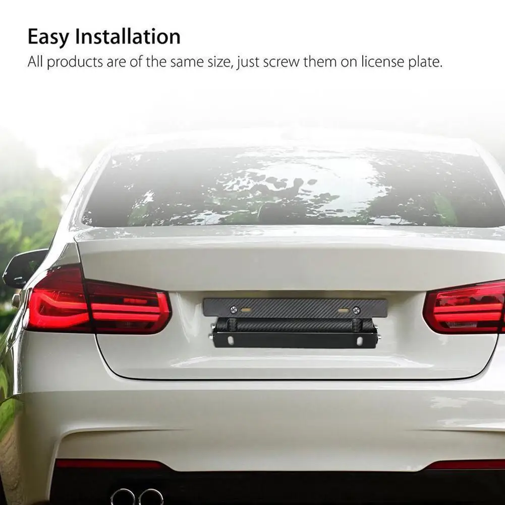 

Universal ABS Carbon Fiber Racing Number Plate Auto Bracket Adjustables Mount Plates License Frame 2021Car Car-styling Hold P5L0