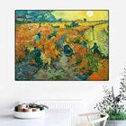 Классические красные виноградники от Van Gogh знаменитая Масляная картина с пейзажем на холсте плакаты и печать на стене картина для украшения дома