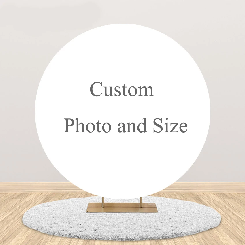 

Customize Round Background Cover for Wedding Decoration Baby Shower Birthday Customizable Circle Photography Backdrop Cloth Prop