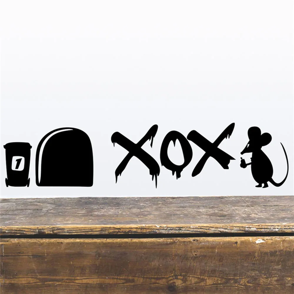 1 шт. 2020 забавные наклейки на стену в виде мыши для детских комнат Наклейки стены