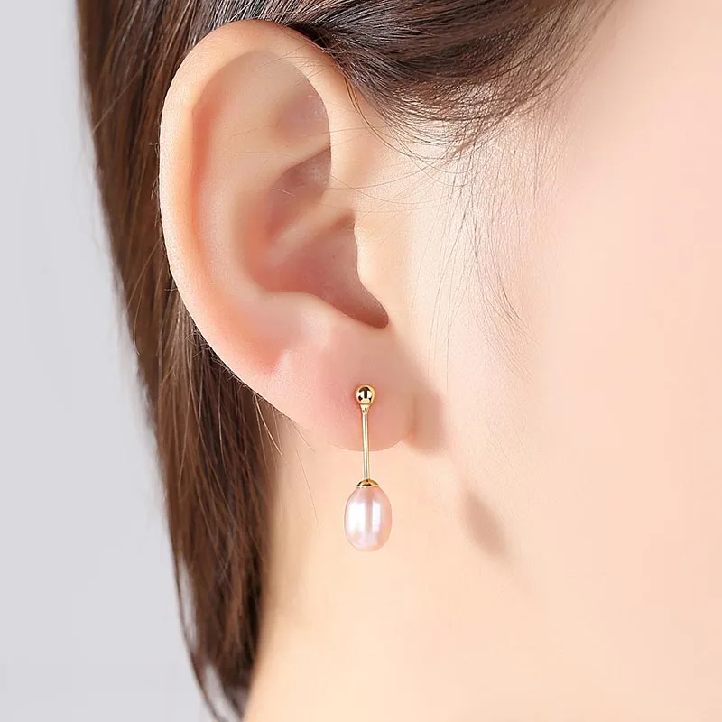 

Jellystory New Silver 925 Jewelry Natural Freshwater Pearl Drop Earrings for Women earrings fashion jewellery Wedding Party Gift