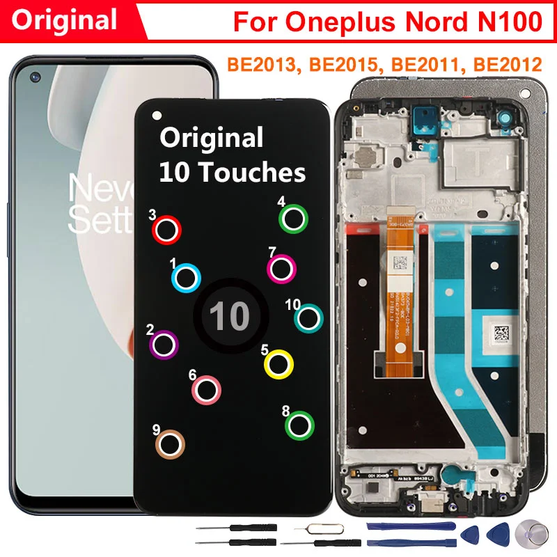 

Original Display For OnePlus Nord N100 LCD 10 Touches Screen Replacement For One Plus Nord N100 BE2013 BE2015 BE2011 BE2012 LCD