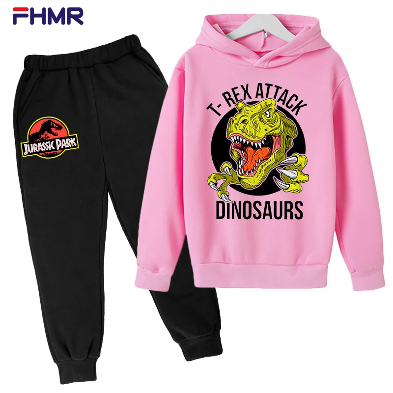 

Jurassic Dinosaurs 2021 Fall Boys' Hooded Dinosaur Top + Pants 2-Piece Set Children's Set Sportswear Children's Spring GirlsSet