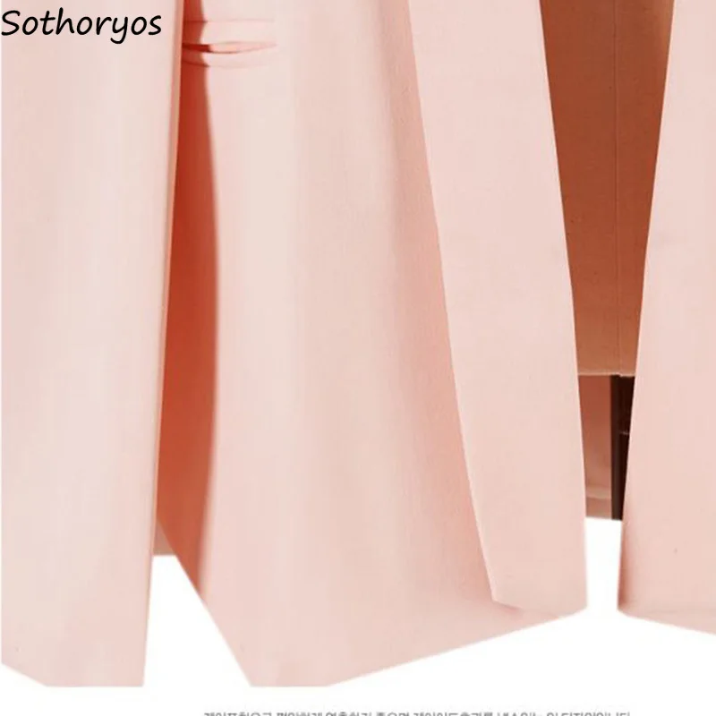 

Blazers Women Autumn Solid Simple All-match Pockets Long Sleeved Leisure Clothing Womens Loose European Style Ladies OL Blazer