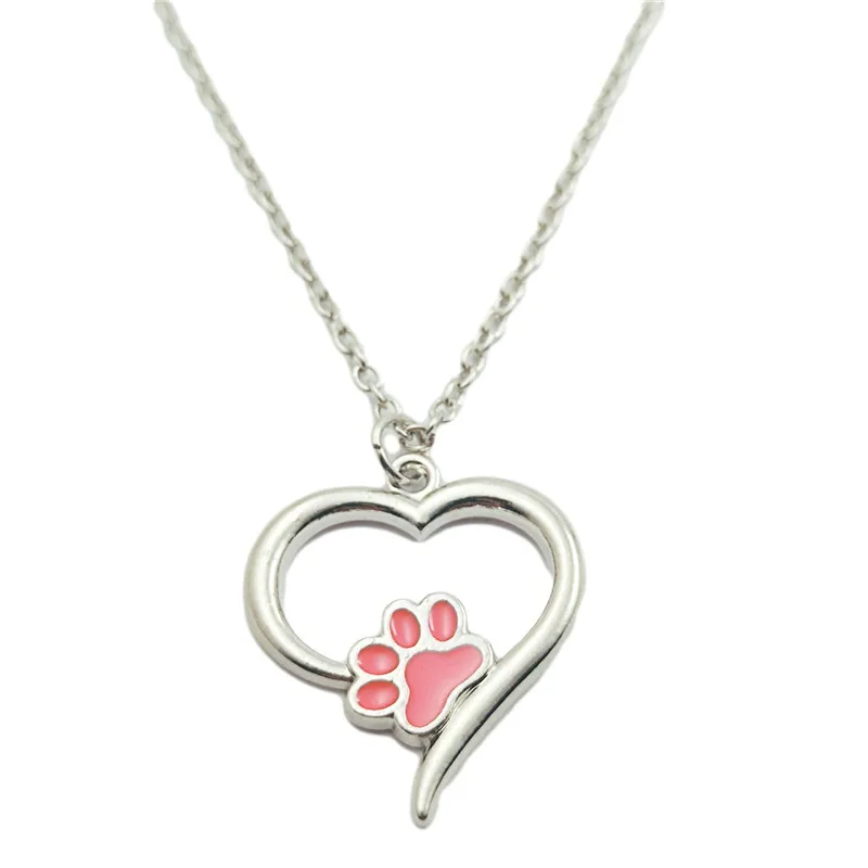 

Heart Paw Print Cute Simple Charm Creative Chain Necklace Women Pendants Fashion Jewelry Accessory ,Friend Gifts