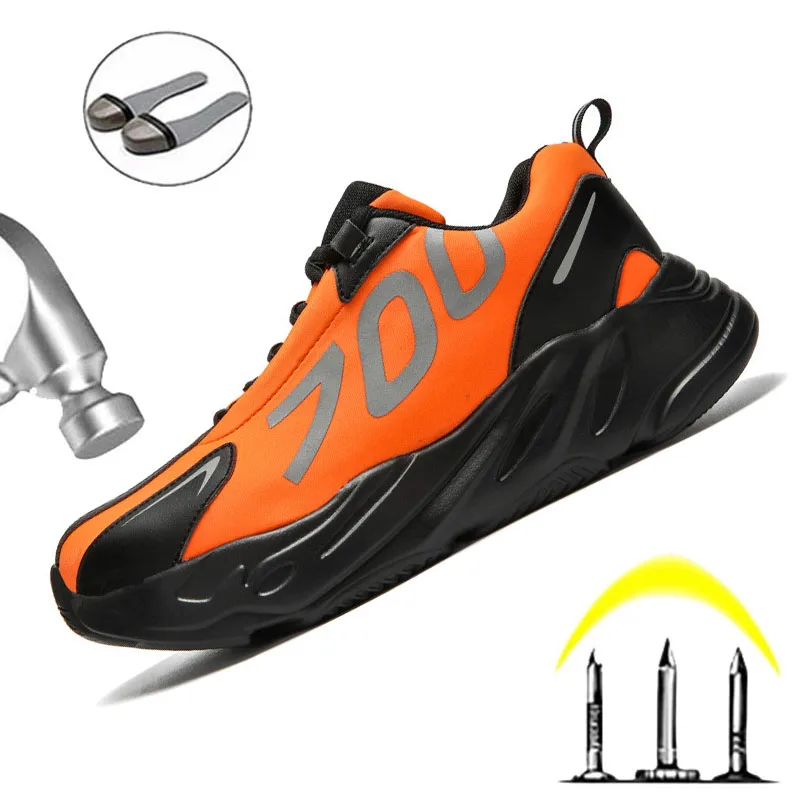 

Кроссовки мужские рабочие со стальным носком, непробиваемые, легкие, дышащие