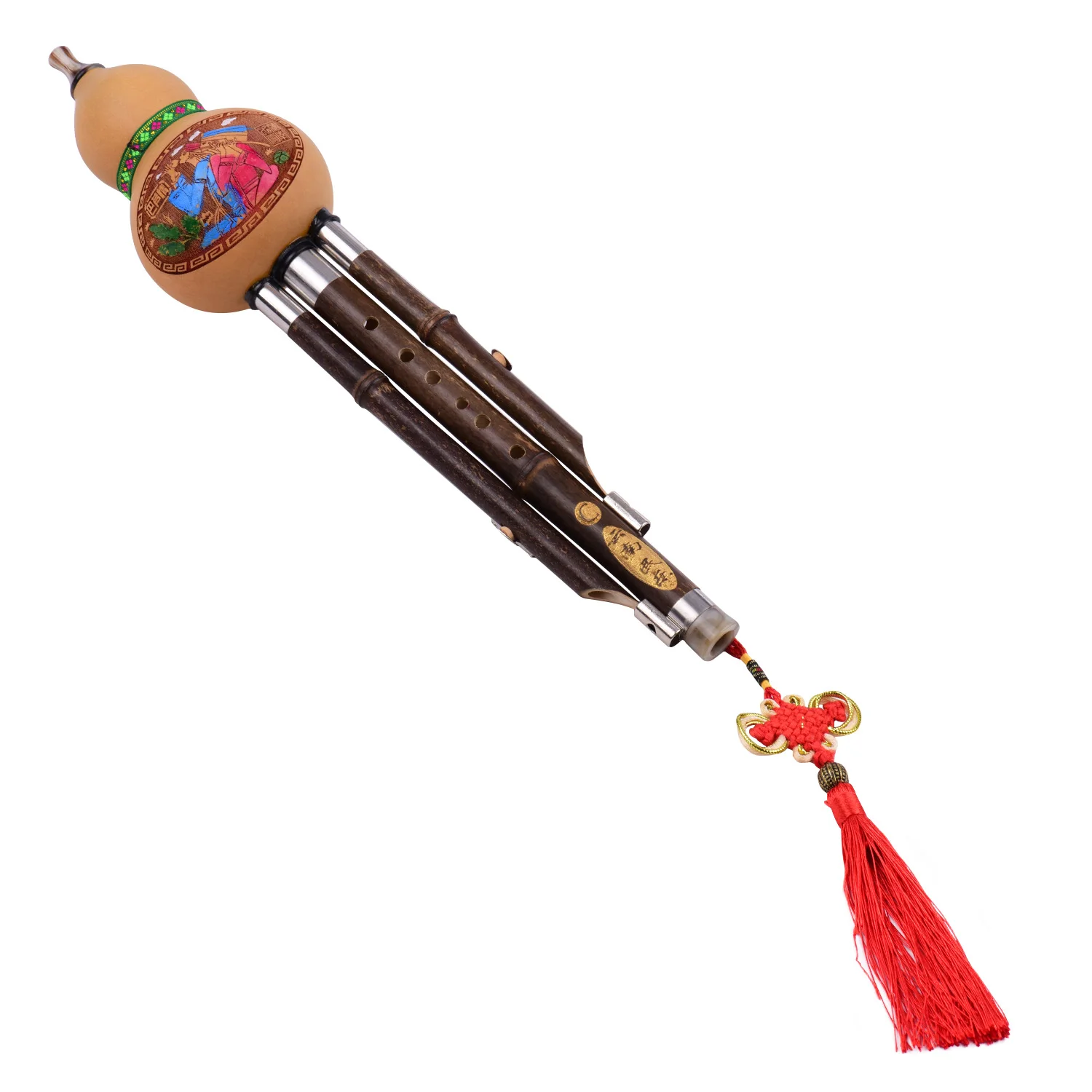 3 тона C-Key Hulusi Gourd Cucurbit Flute Black Bamboo pipe Традиционный китайский инструмент с китайским