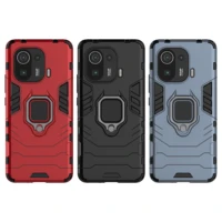 armored bulletproof mobile phone case with steel bear mixed bracket for xiaomi redmi k40 k30 k20 k40 pro note 9s 10s 10x 10 pro