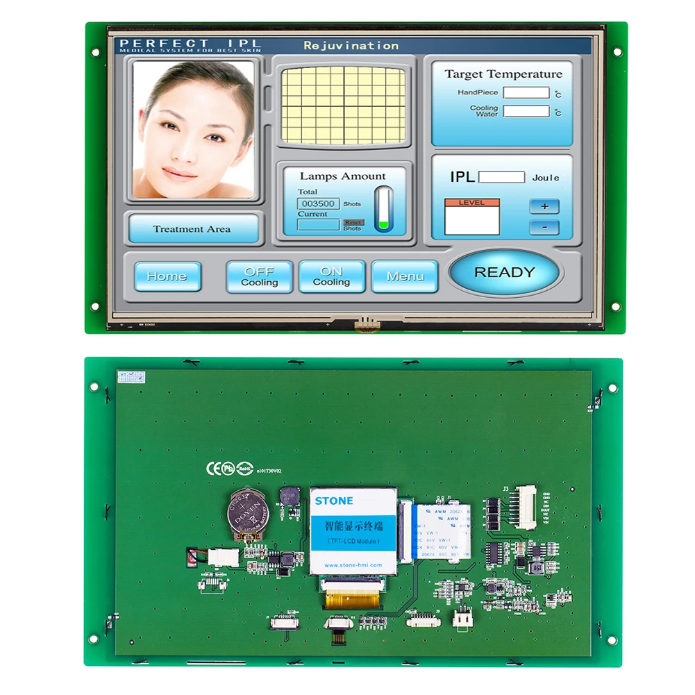 Встроенный камень 10 1 дюймов TFT lcd сенсорный экран с RS232/RS485/ttl для промышленного