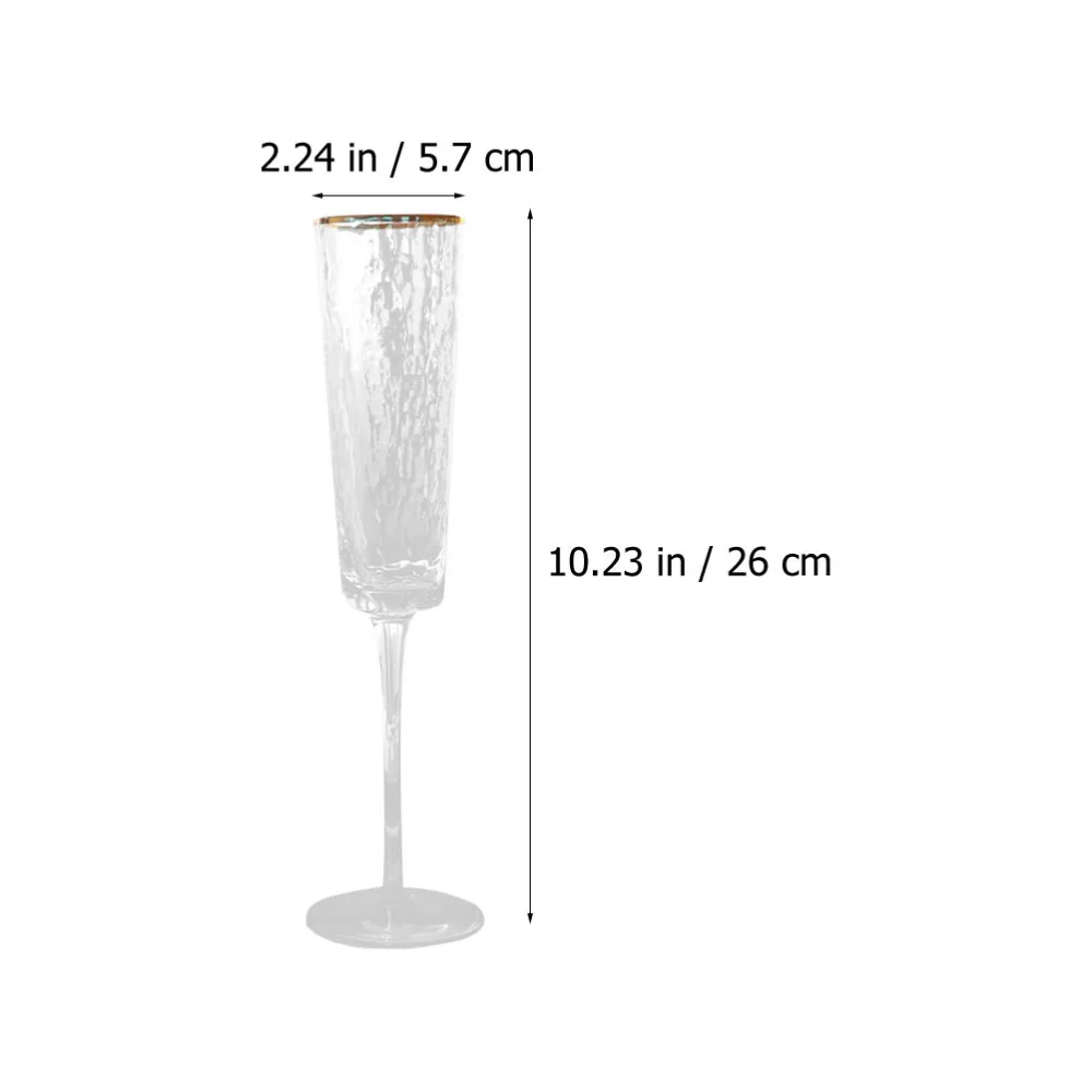 

2Pcs European Style Home Cup Elegant Hammer Pattern Glass Golden