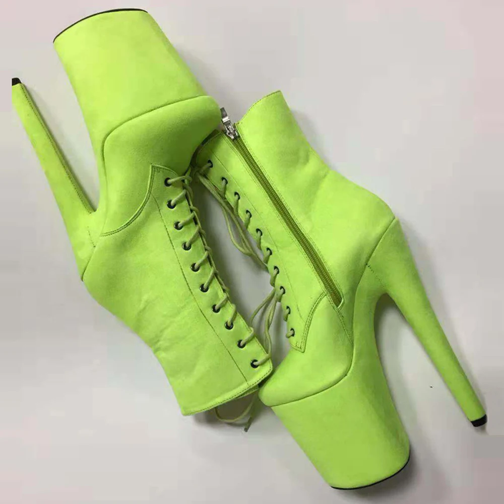 Leecabe/зеленая замшевая обувь для танцев на шесте 20 см высоком каблуке и платформе |