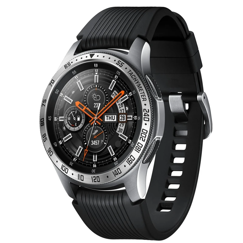 for Samsung Galaxy Watch 42Mm Smart Bezel Ring Adhesive Cover Anti Scratch Metal Protection Silver | Электроника